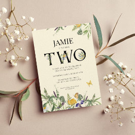 Invitación del segundo cumpleaños de Wildflower Bo