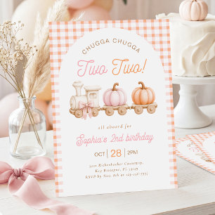 Invitación del segundo cumpleaños del tren de cala