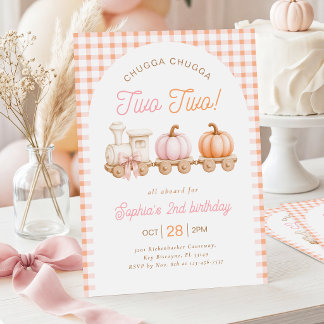 Invitación del segundo cumpleaños del tren de cala