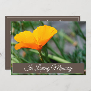 Invitación del servicio California Poppy Memorial