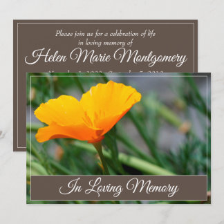 Invitación del servicio California Poppy Memorial