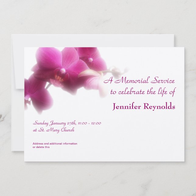 Invitación del servicio conmemorativo (Anverso)