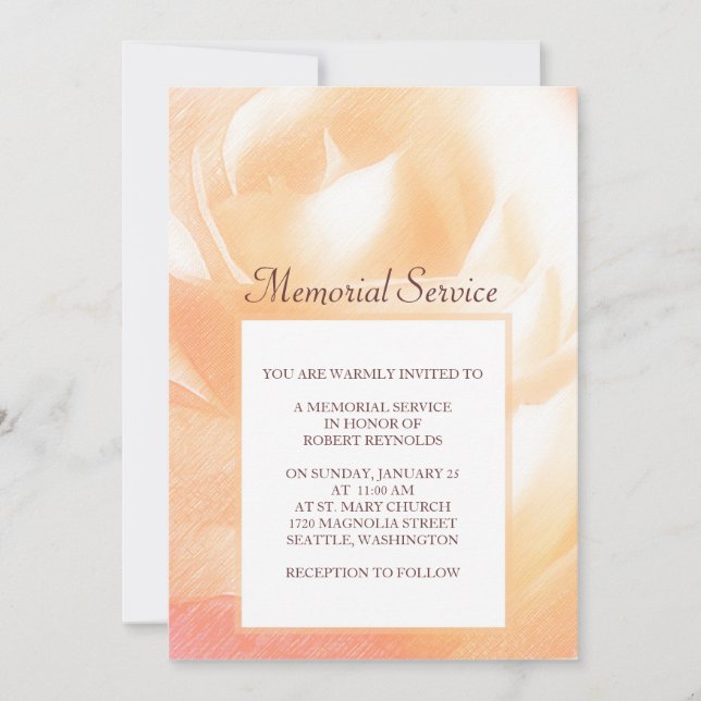 Invitación del servicio conmemorativo (Anverso)
