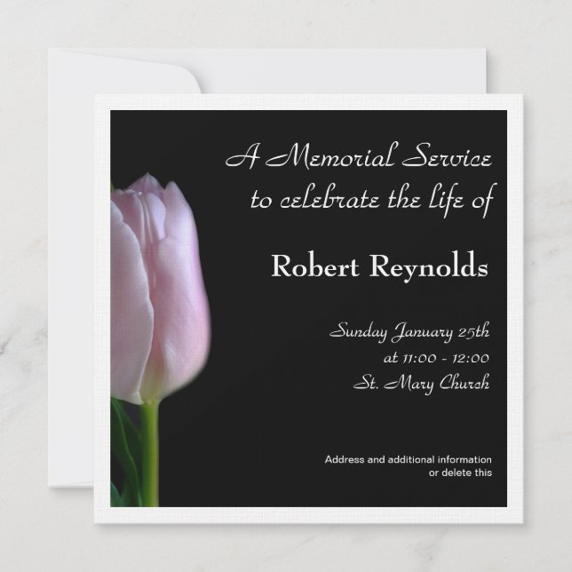 Invitación del servicio conmemorativo (Anverso)