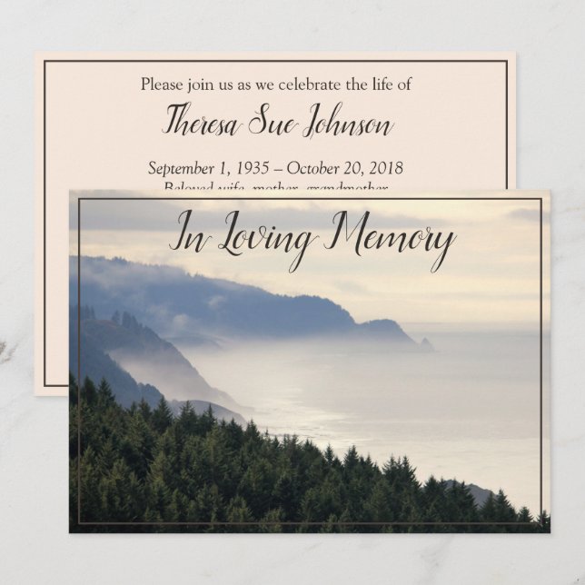 Invitación del Servicio Conmemorativo Costero de l (Anverso / Reverso)