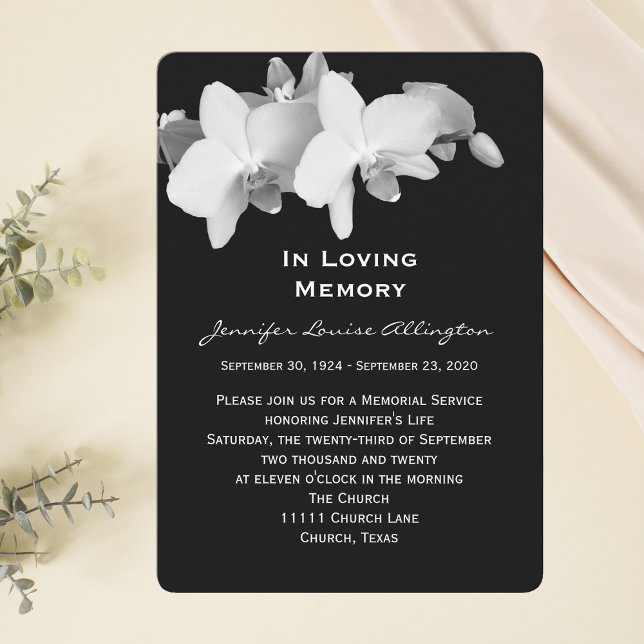 Invitación del servicio conmemorativo - Orquídeas (Subido por el creador)