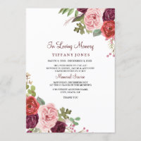 Invitación del Servicio de Conmemoración de Flores