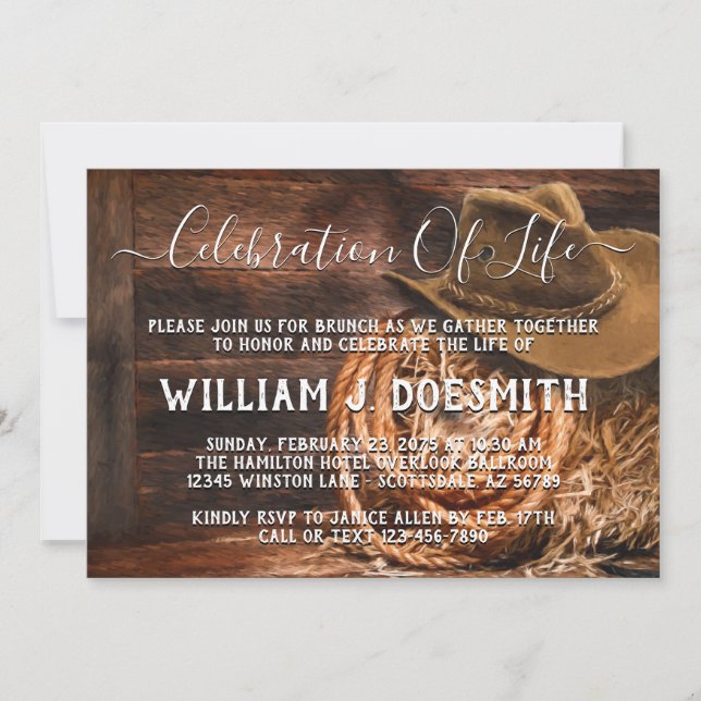 Invitación del Servicio de Conmemoración del Gorra (Anverso)