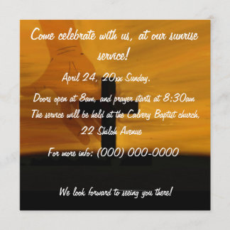 Invitación del servicio de la salida del sol de