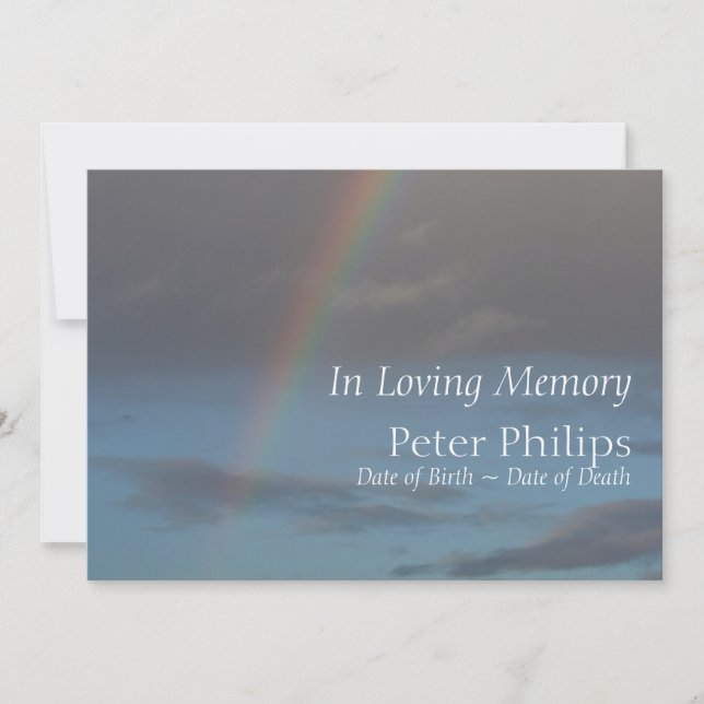 Invitación del servicio funeral Rainbow 3 (Anverso)