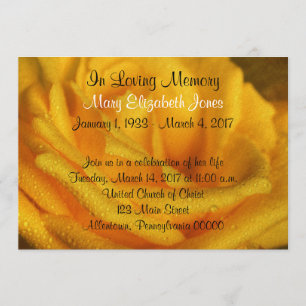 Invitación del Servicio Memorial de Rosas Amarilla
