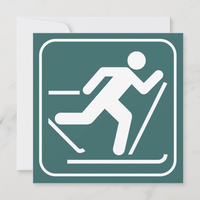 Invitación del símbolo del esquí del campo a (Anverso)