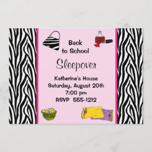 Invitación del Sleepover del tween (#INV001)