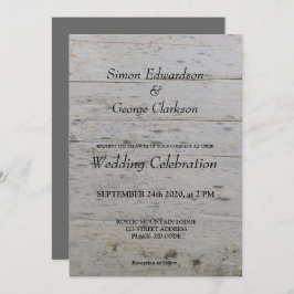 Invitación del Sr. Gay y el Sr. driftwood Wedding