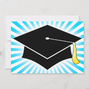 invitación del tapón de graduación con ráfaga de l
