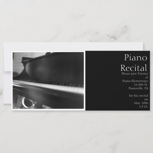 Invitación del teclado de piano (Anverso)