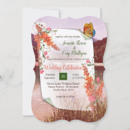 Invitación del tema botánico elegante de tono neut