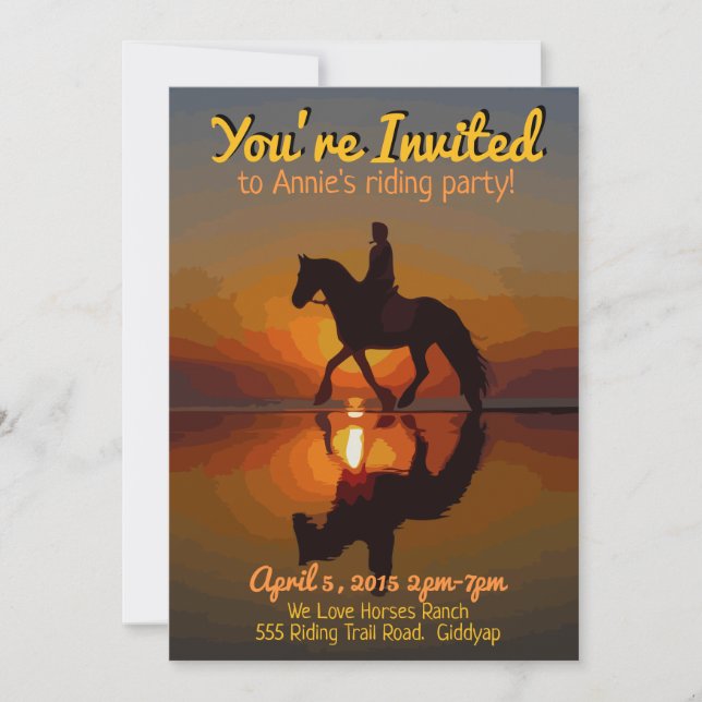 Invitación del tema del caballo. Fiesta de la (Anverso)