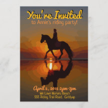 Invitación del tema del caballo. Fiesta de la