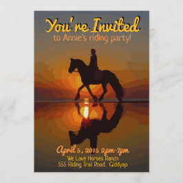 Invitación del tema del caballo. Fiesta de la