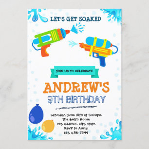 Invitación del tema del cumpleaños de la piscina