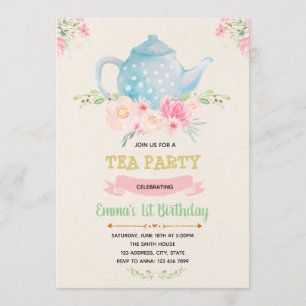 Invitación del tema del cumpleaños del té