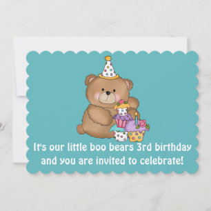 Invitación del tercer Fiesta de cumpleaños del niñ