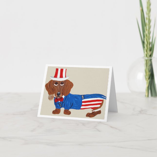 Invitación del Tío Sam Dachshund (Anverso)