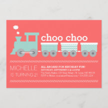 Invitación del tren de Choo Choo