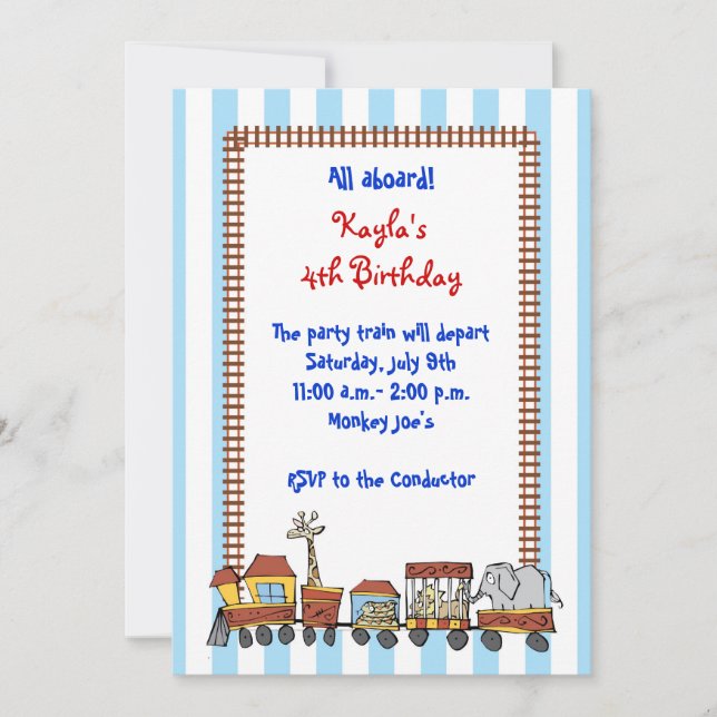 Invitación del tren del circo (Anverso)