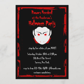 Invitación del vampiro del fiesta de Halloween