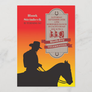 Invitación del vaquero del cumpleaños