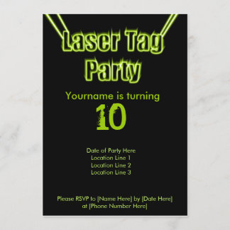 Invitación del verde del fiesta de la etiqueta del