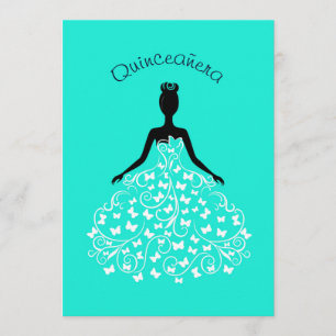 Invitación del vestido de bola de Quinceanera de
