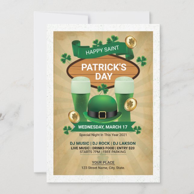 Invitación del viajero de Saint Patricks (Anverso)
