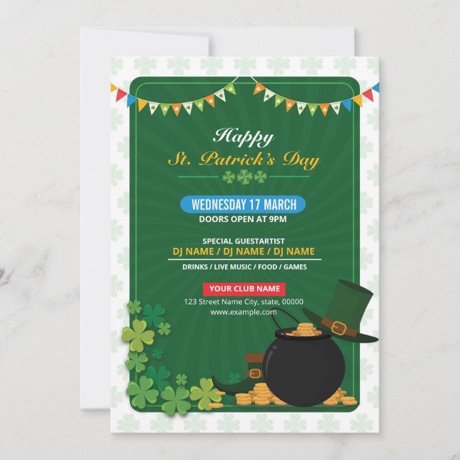 Invitación del viajero de Saint Patricks (Anverso)
