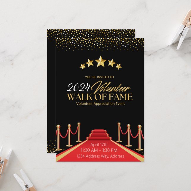 Invitación del voluntario de alfombras rojas de Ho (Anverso/Reverso In Situ)