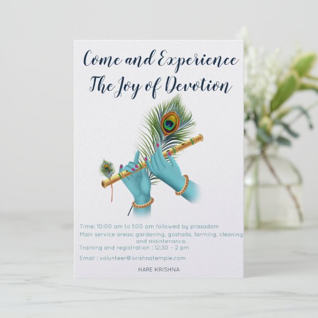 Invitación del voluntario de Lord Krishna (Anverso de pie)