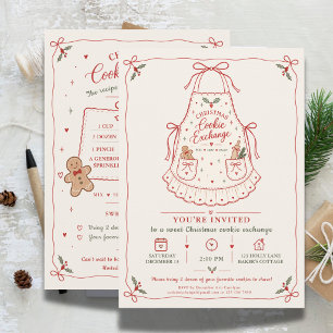 Invitación Delantal de Intercambio de Galletas de Navidad