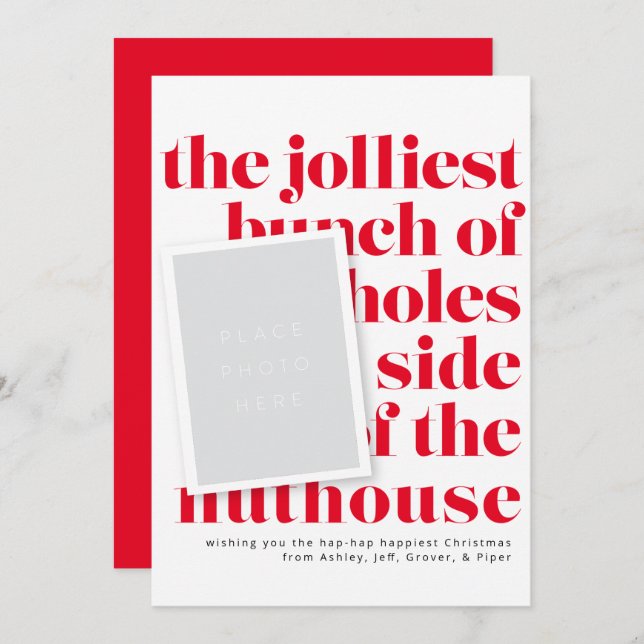 Invitación Delante de la tradición navideña de Jolmost Bunch (Anverso / Reverso)