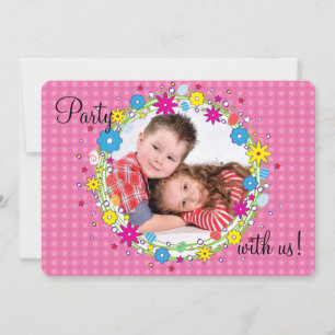 Invitación delantera y de centro de la fiesta de