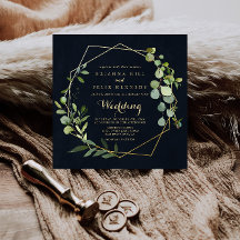 Delantero verde azul geométrico y Boda posterior