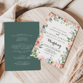 Invitación Delantero y Boda posterior de la brisa de verano