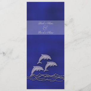Invitación Delfín de bodas de playa azul elegante