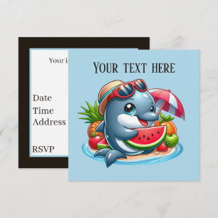 Invitación Delfín de fiesta en la playa para cualquier propós