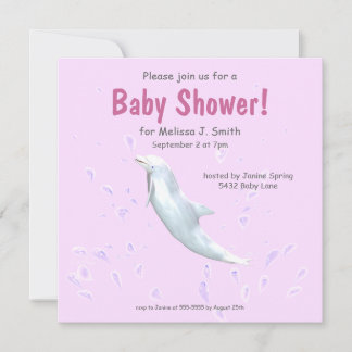 Invitación Delfín en rosa - Baby Shower