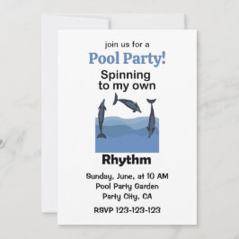 Invitación Delfín Girador Girando Al Ritmo De Mi Fiesta En La