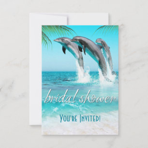 Invitación DELFINES DE DOLOR TROPICAL OCEAN Bridal Shower