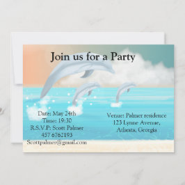 Invitación delfines saltando en el océano      
