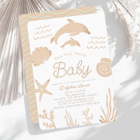 Delfines y mar de conchas pronto Tan Baby Shower